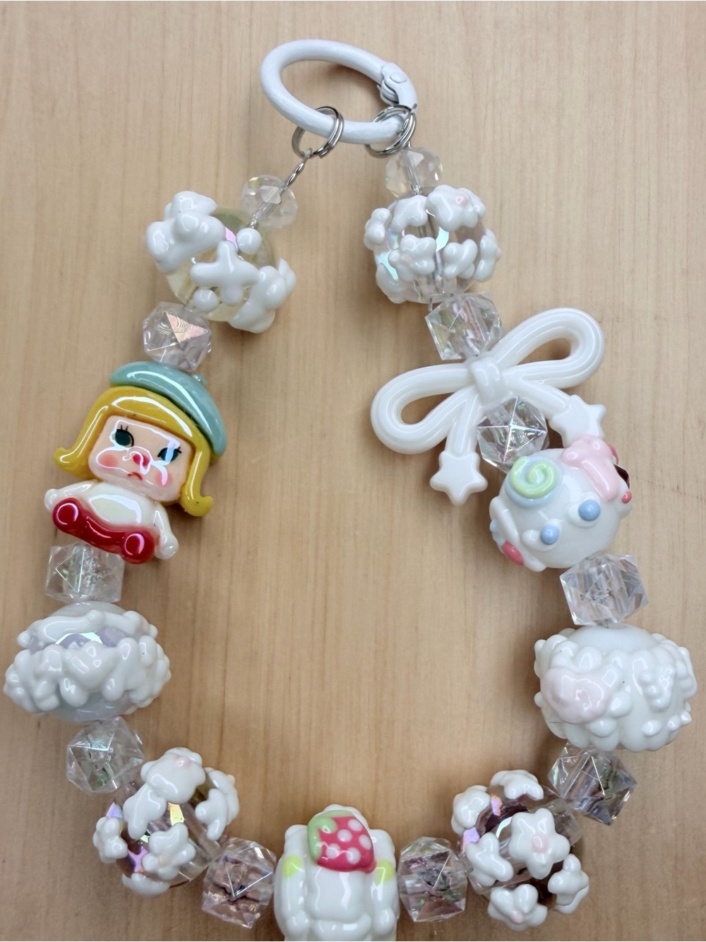 Coquette Cloud Girl- Handmade Kawaii Vibes Phone Chain or Bag Charm